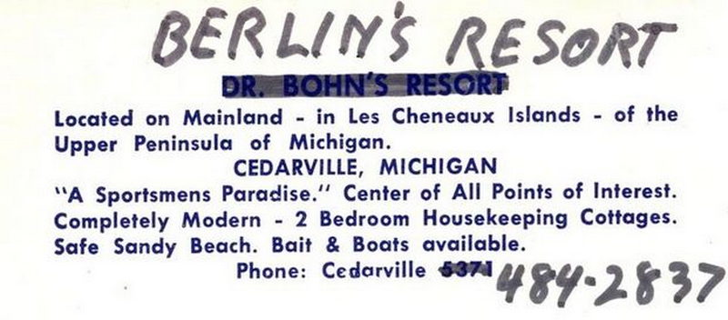 Berlins Resort (Dr. Bohns Cottages, Dr Bohns Resort) - Vintage Postcard